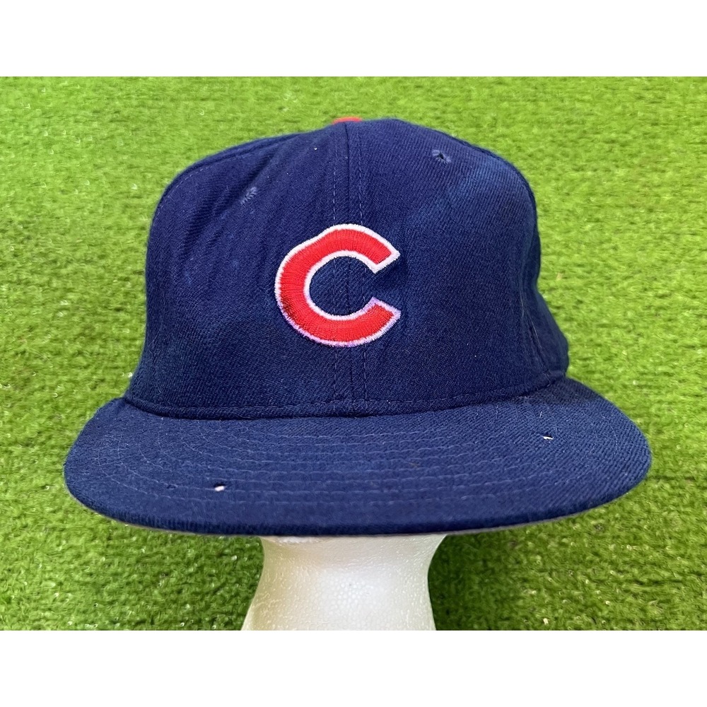 Vintage Chicago Cubs Fitted Hat 7 1/2 New Era Diamond Collection Flawed 1970s
